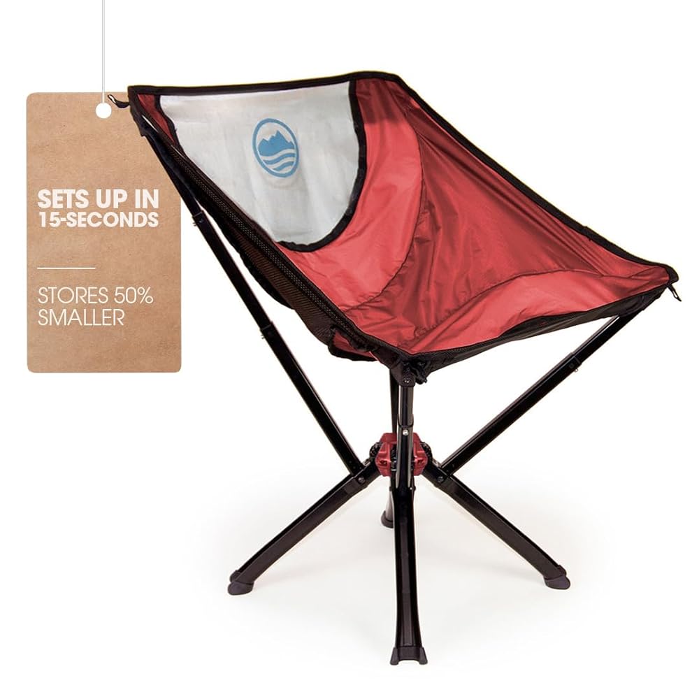 4脚セットGO CHAIR/CLIQ クラウドファンディング アウトドア椅子 セットアップ5秒で抜群の安定感。水筒サイズの持ち運び用